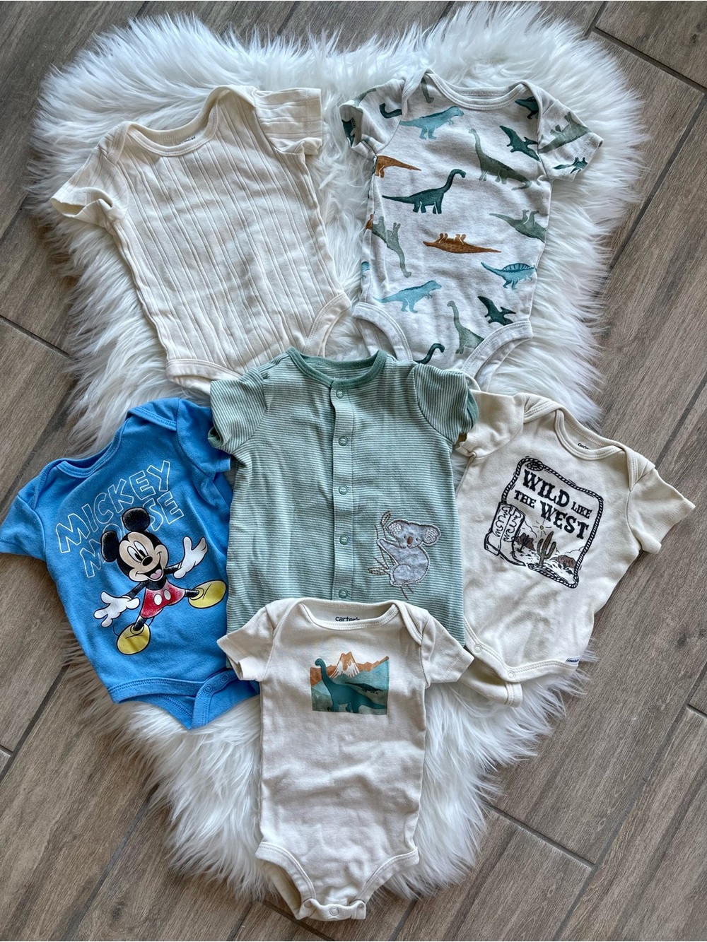 Carter's Baby Onesies Lot - Blue, Green, Cream, White, Teal